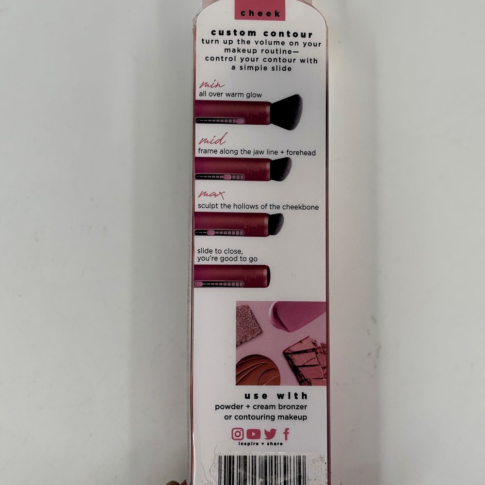 Real Techniques Custom Contour Brush Womens Pink 3-in-1 Adjustable Blush - Picture 3 of 4